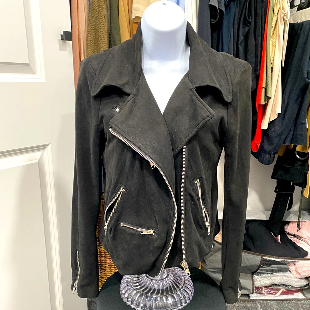 Faux Suede Moto Jacket (Congac)
